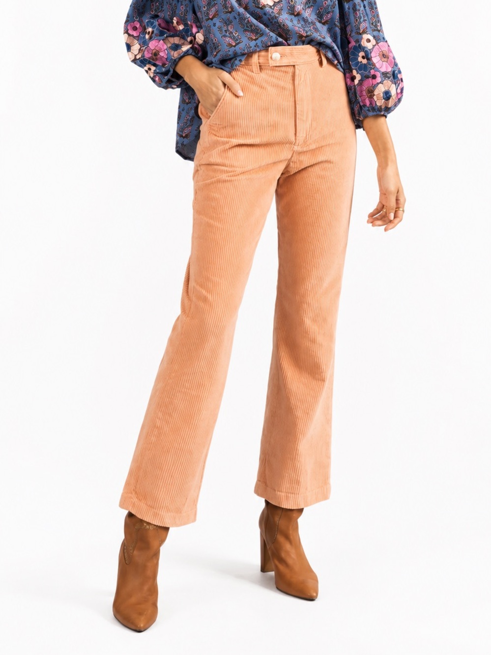 1. Levi's Peach Corduroy Straight-Leg Jeans